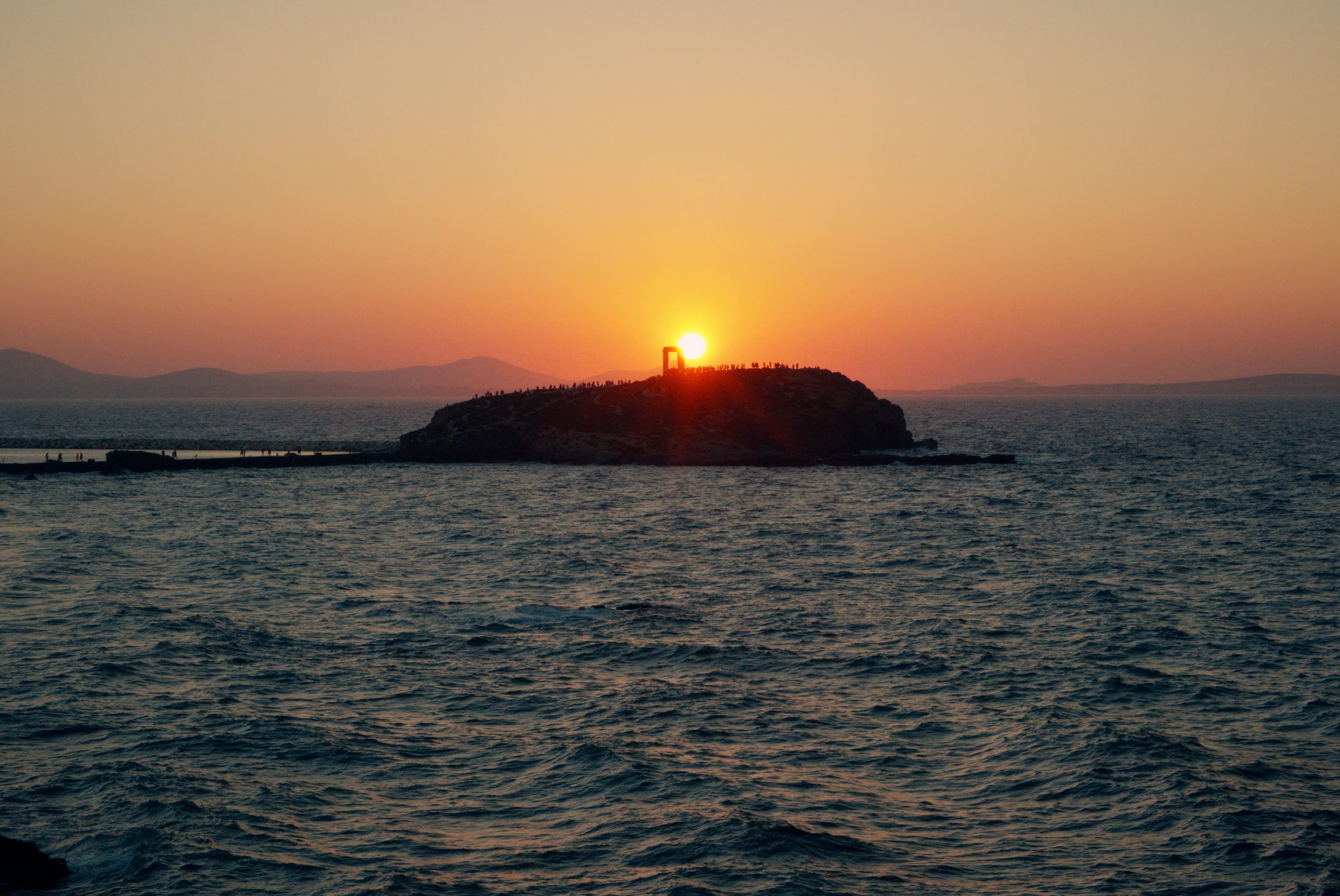 Temple of Apollo, Naxos at sunset. — Greece