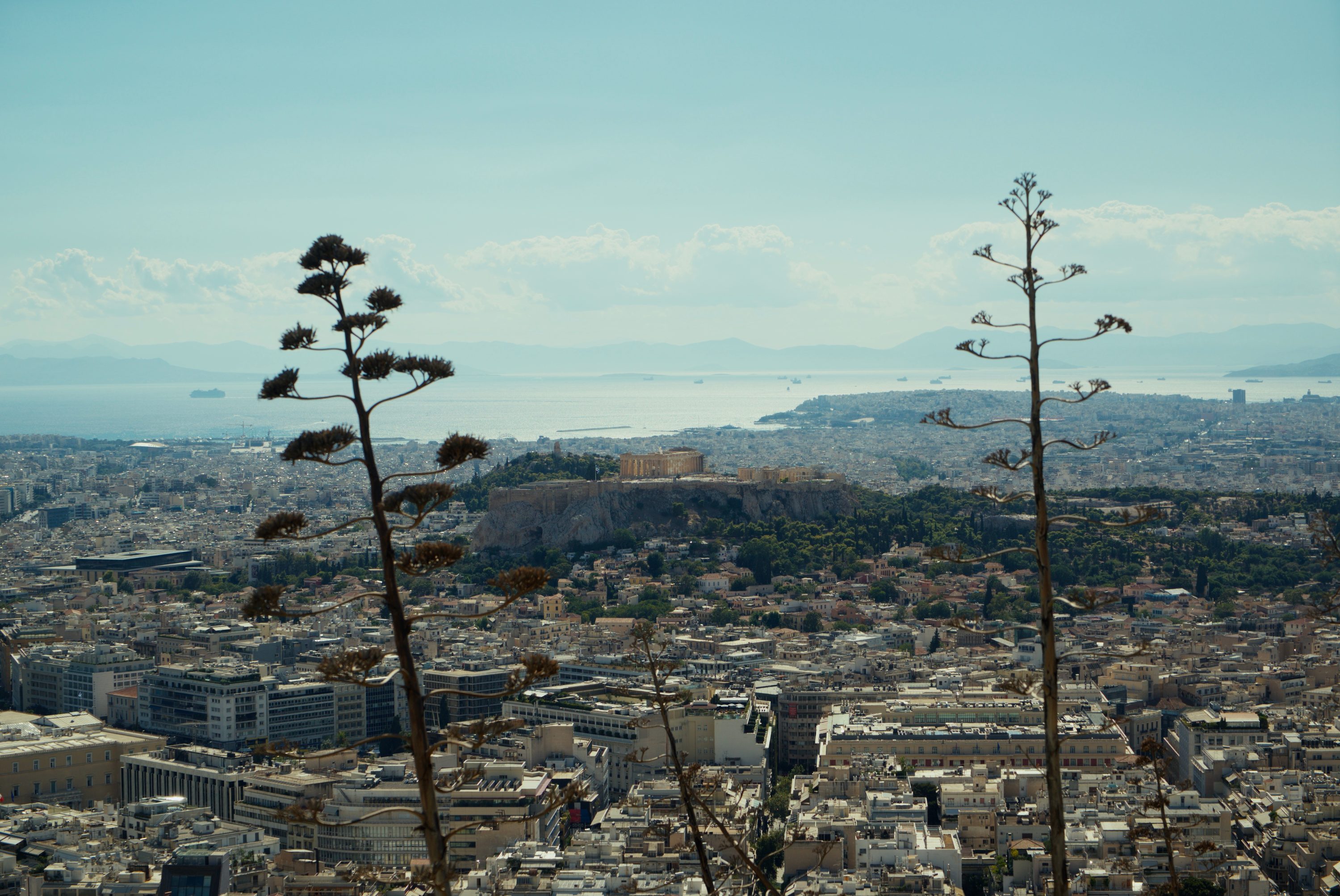 The Parthenon in the distance. — Greece