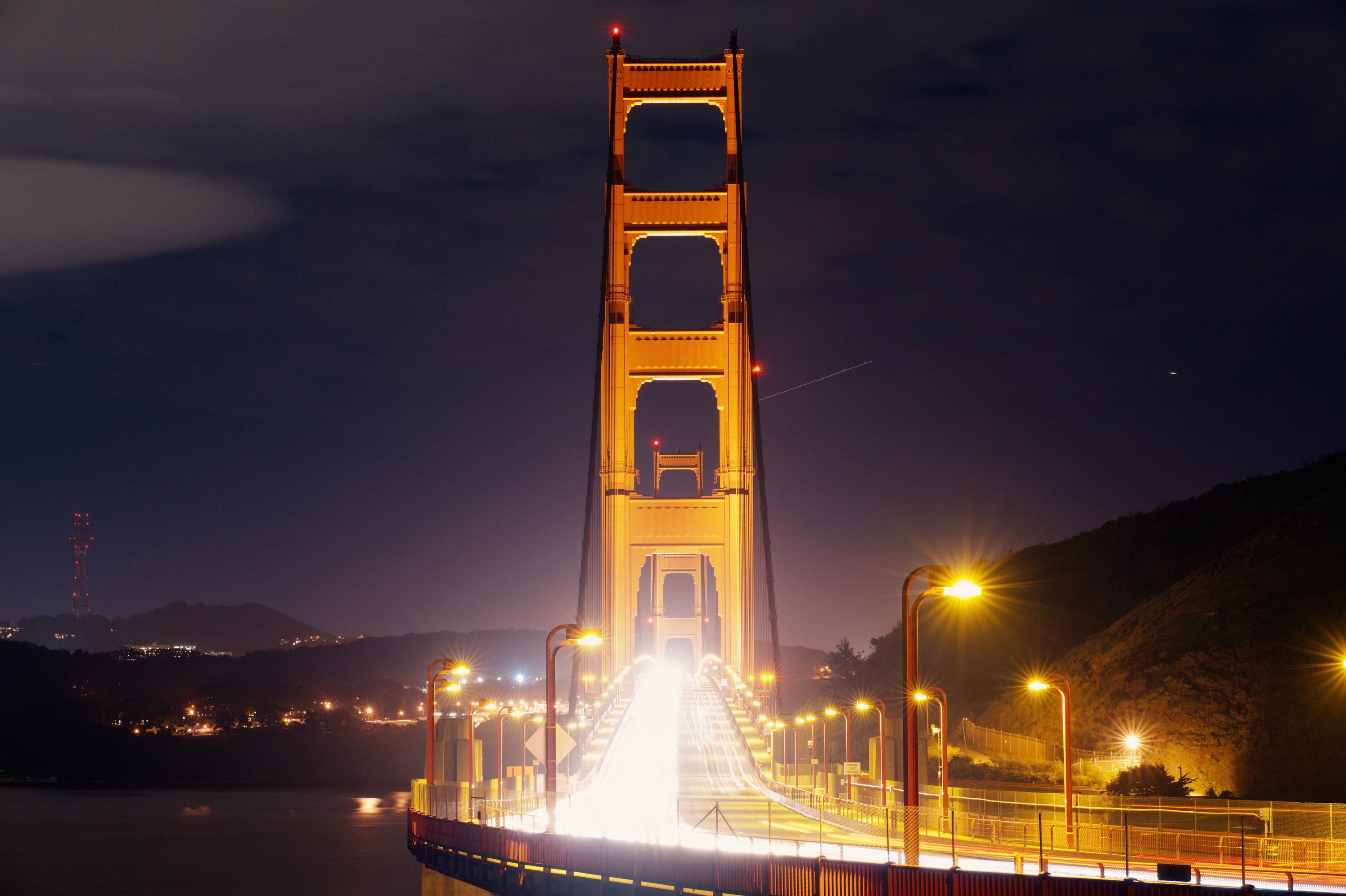 Golden Gate Bridge at night — San Francisco, CA