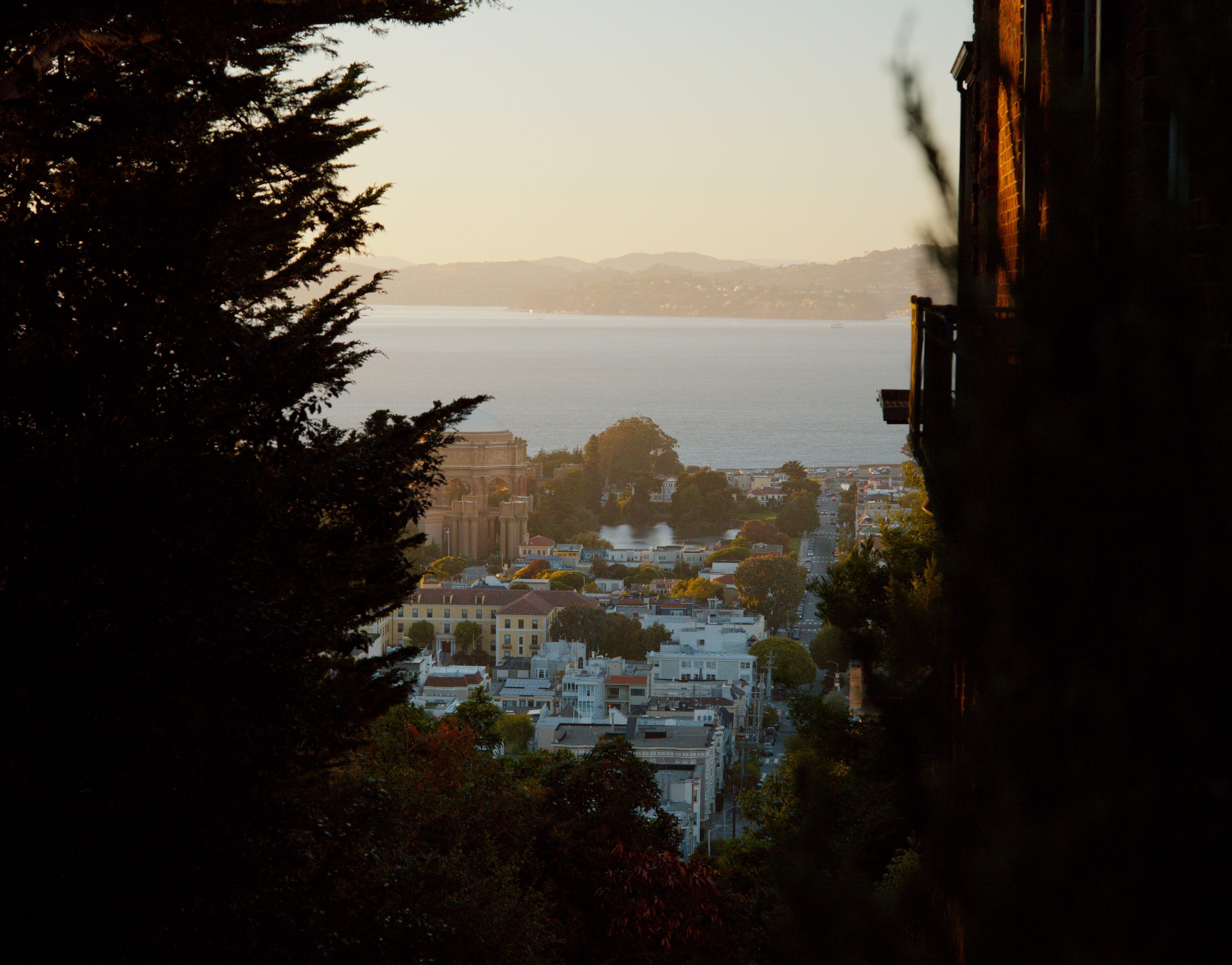 Sunset through the Baker Street steps — San Francisco, CA